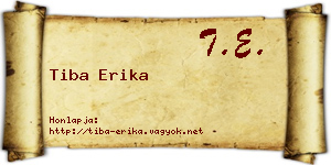 Tiba Erika névjegykártya